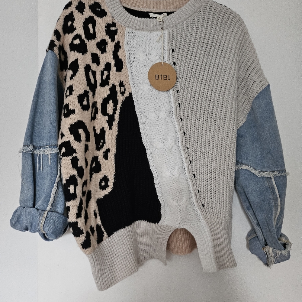 Multi media sweater